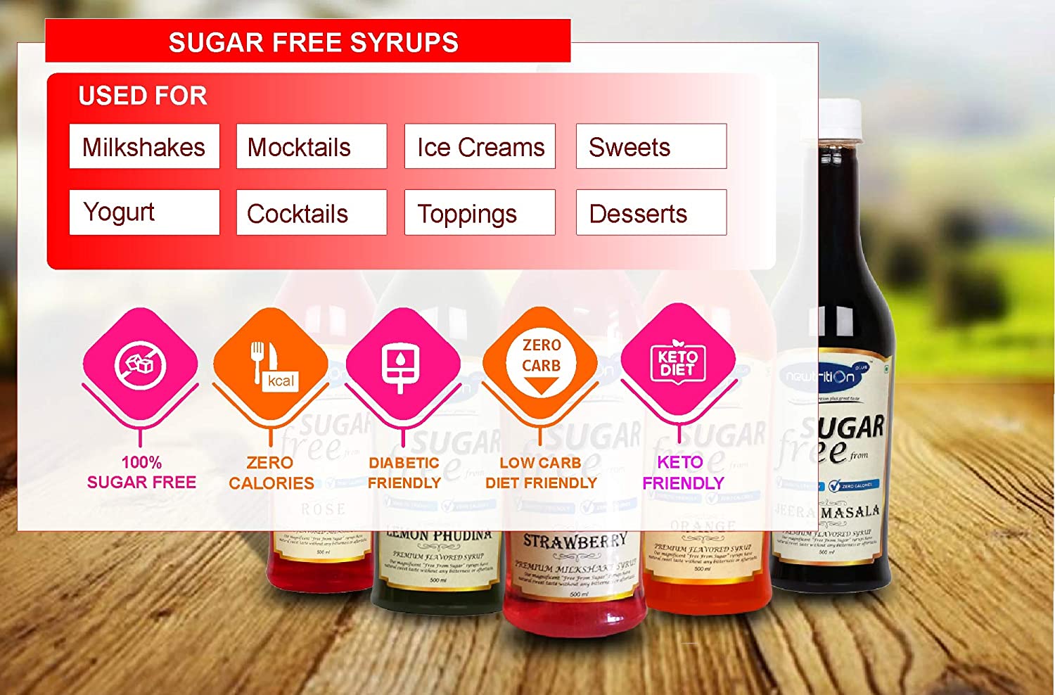  Zero Calorie Syrup, Sugar Free, Butterscotch 400ml by